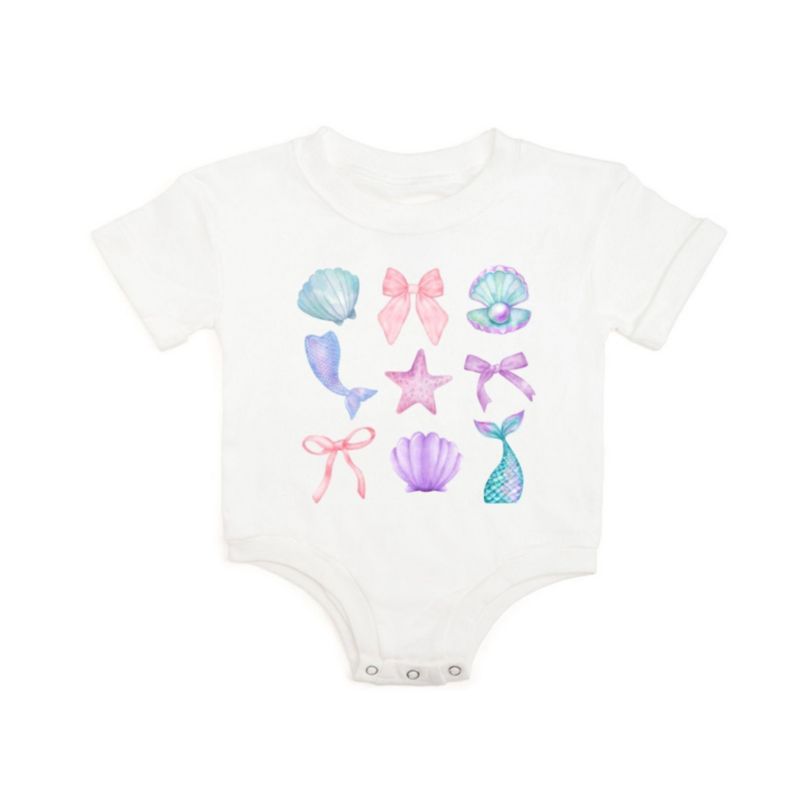 Baby Girls Mermaid Cutie Short Sleeve Romper