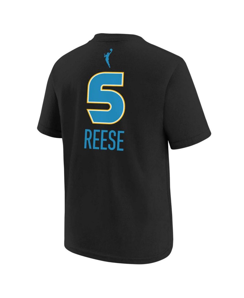 Big Boys and Girls Angel Reese Black Chicago Sky 2024 WNBA Draft Name & Number T-Shirt