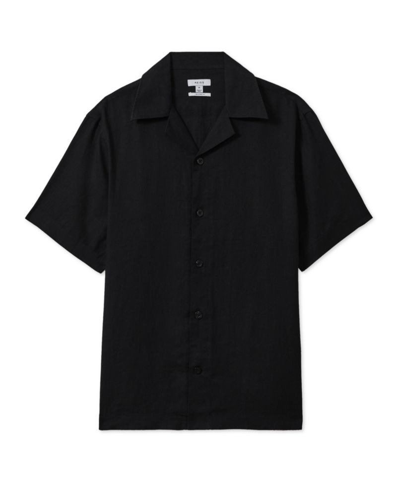 Men's Beldi Linen Cuban-Collar Shirt