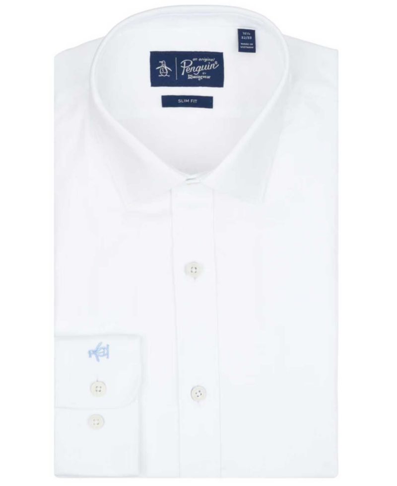 Men's Slim-Fit Collared Oxford Dress Shirt