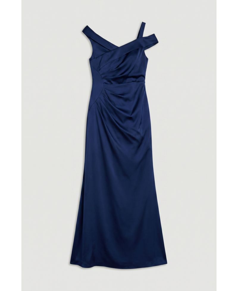 Women's Satin Bardot Maxi Dress