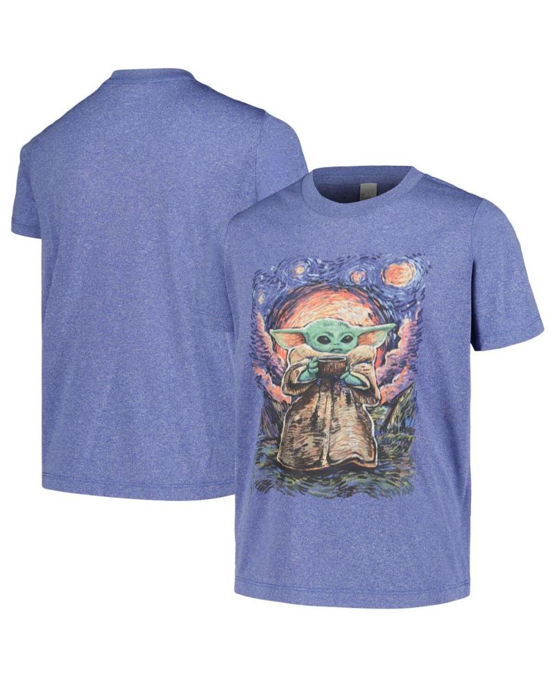 Big Boys and Girls The Mandalorian Baby Yoda Sipping Starries T-Shirt