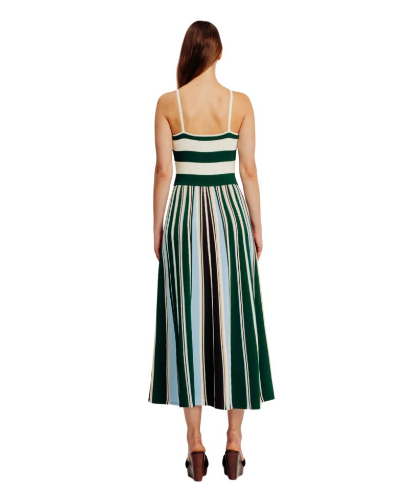 Women's Elise Striped Pleated A-Line Dress