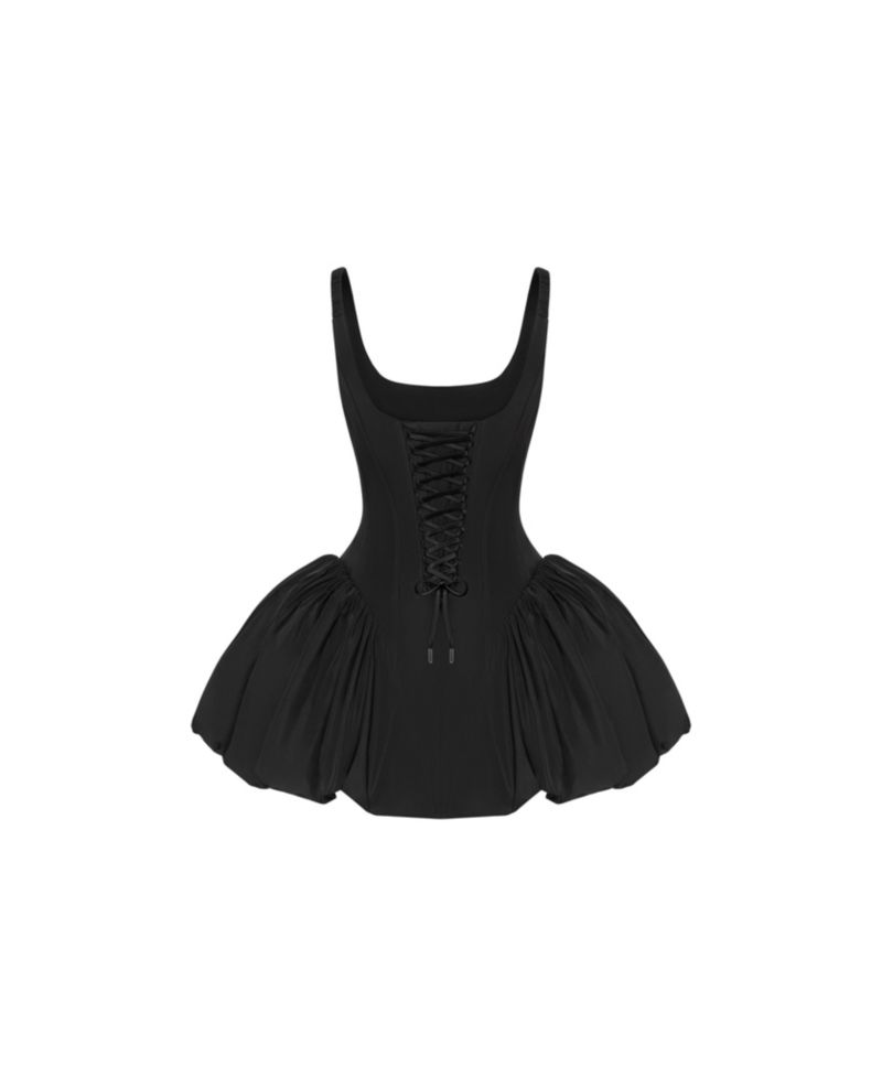 Womens Black Corset Mini Dress