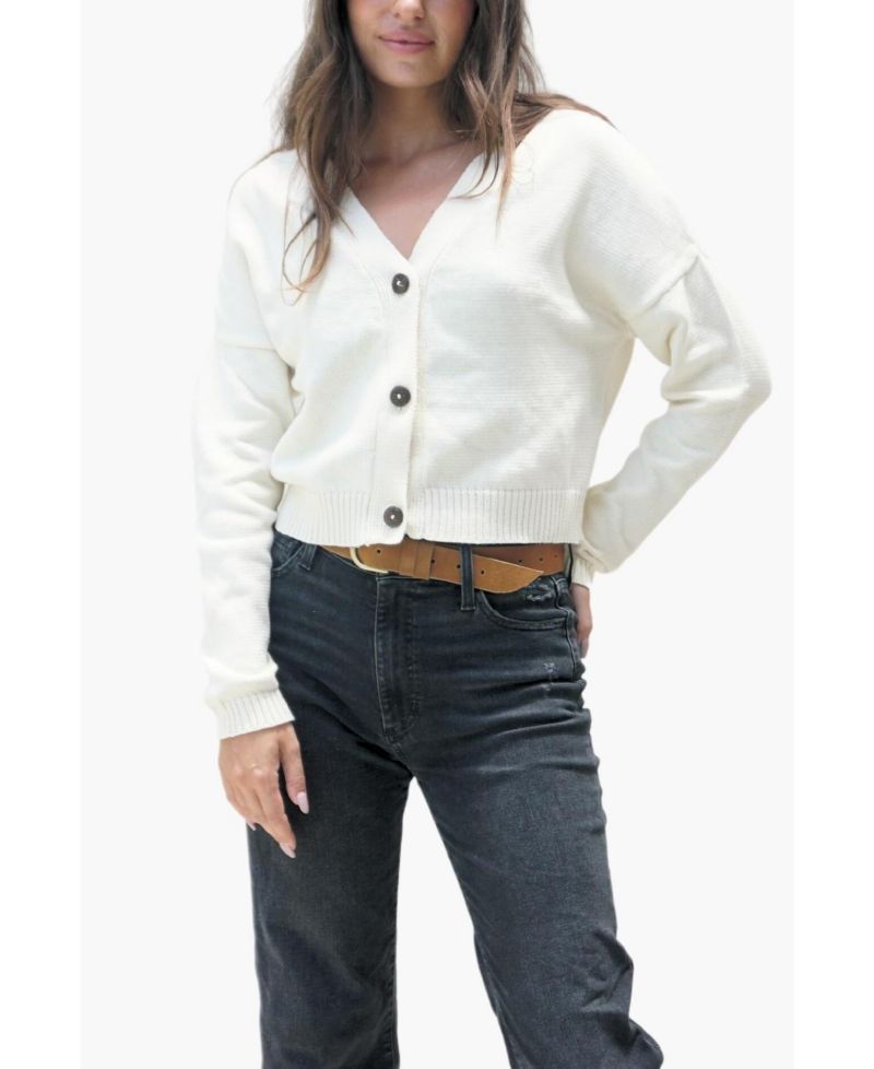 Women's Cotton Diana Crop Cardigan Sweater
