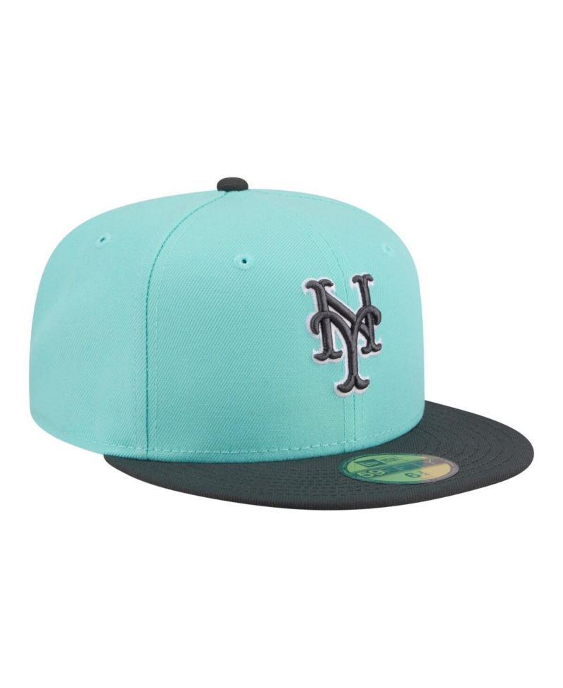 Men's Turquoise/Charcoal New York Mets Two-Tone Color Pack 59FIFTY Fitted Hat