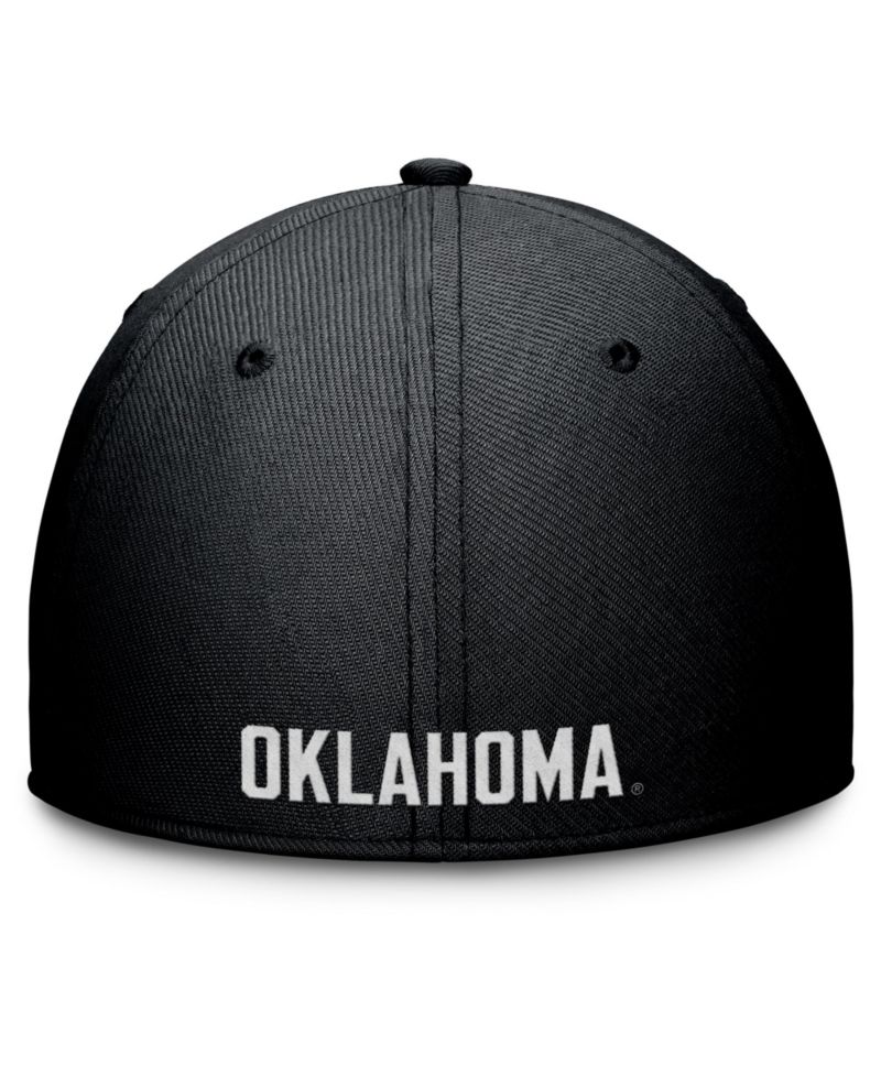 Men's Black Oklahoma Sooners Rise Swoosh Dri-FIT Flex Hat