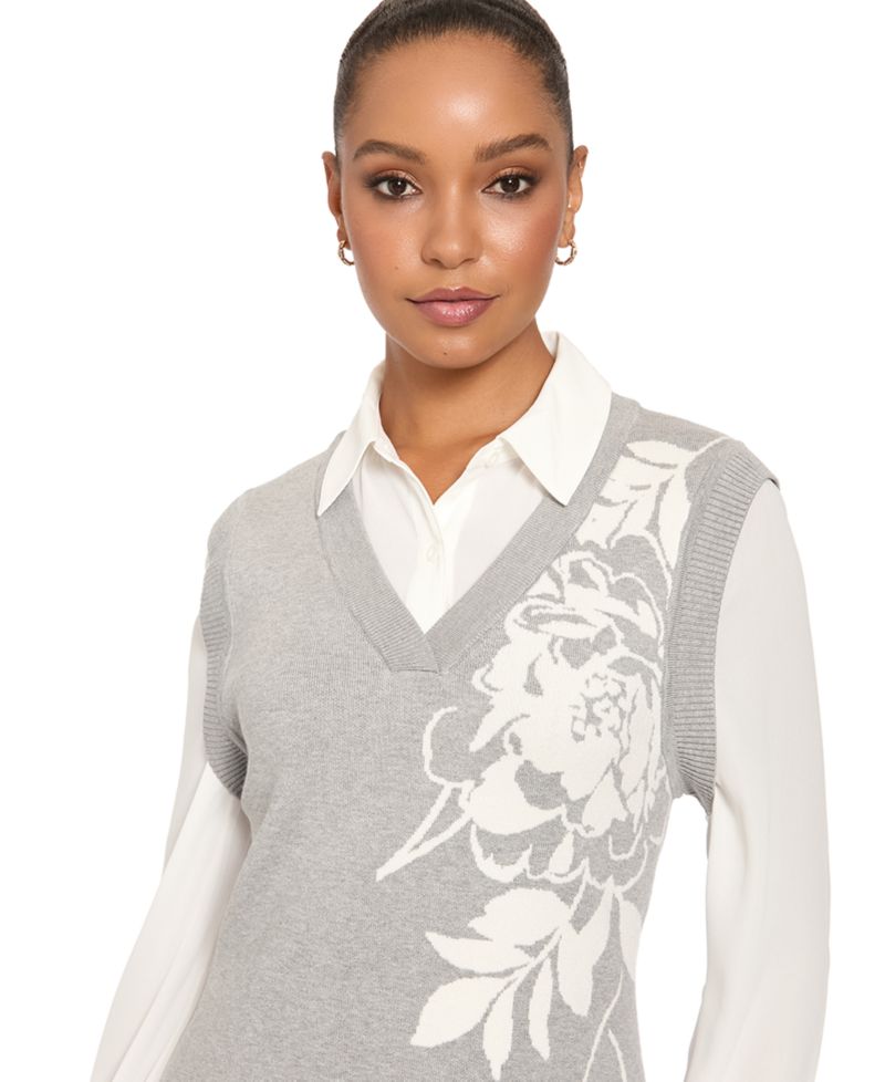 Women's Collared Long-Sleeve Dress