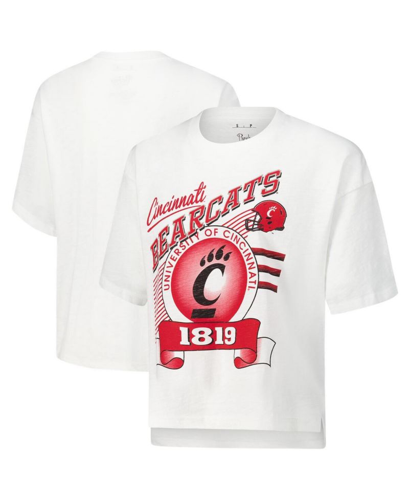 Women's White Cincinnati Bearcats Rock Roll Slub T-Shirt