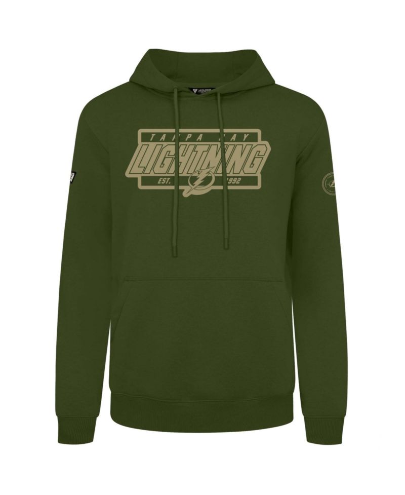 Men's Olive Tampa Bay Lightning Podium Pullover Hoodie