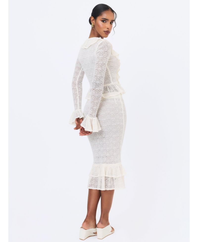 Women's Urvi Crochet Ruffled Midi Skirt