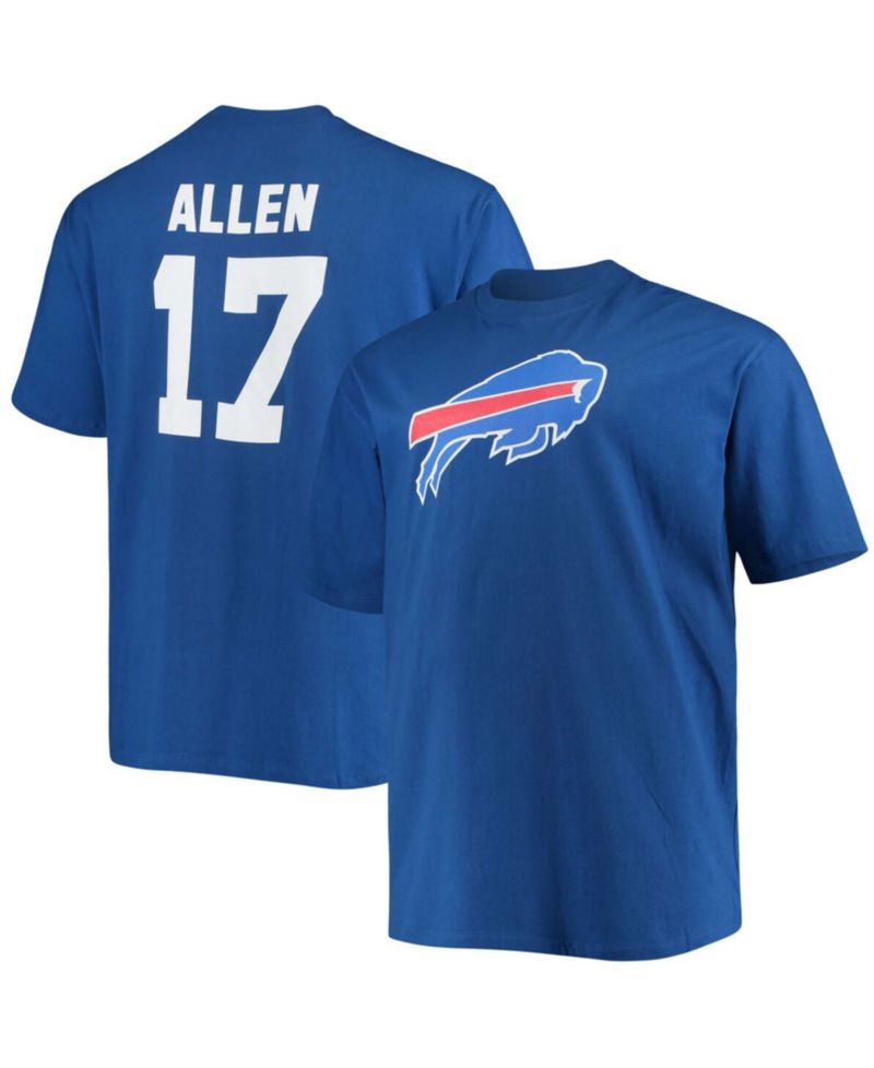 Men's Big and Tall Josh Allen Royal Buffalo Bills Player Name & Number T-shirt