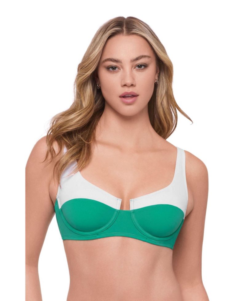 Women's Supportive Tall Underwire Colorblock Bikini Swimsuit Top