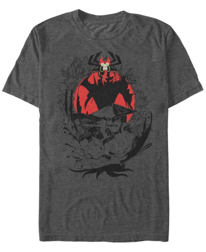 Men's Samurai Jack Aku The Flute Battle Music Short Sleeve T- shirt