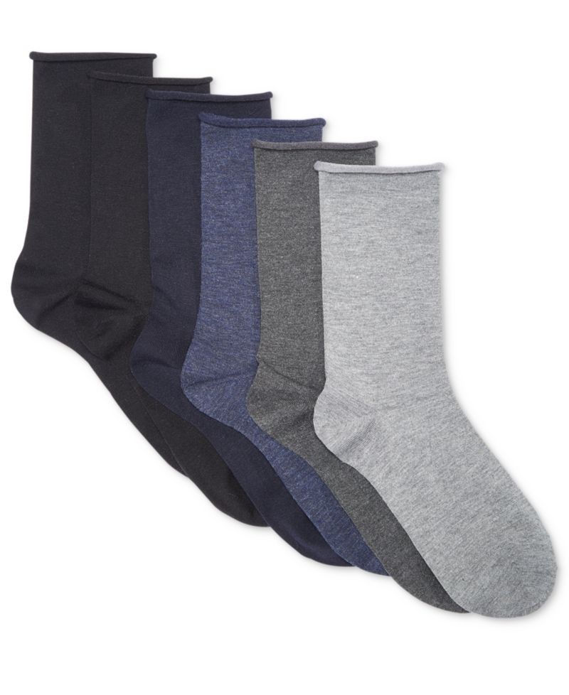 Women's 6 Pack Roll-Top Trouser Socks