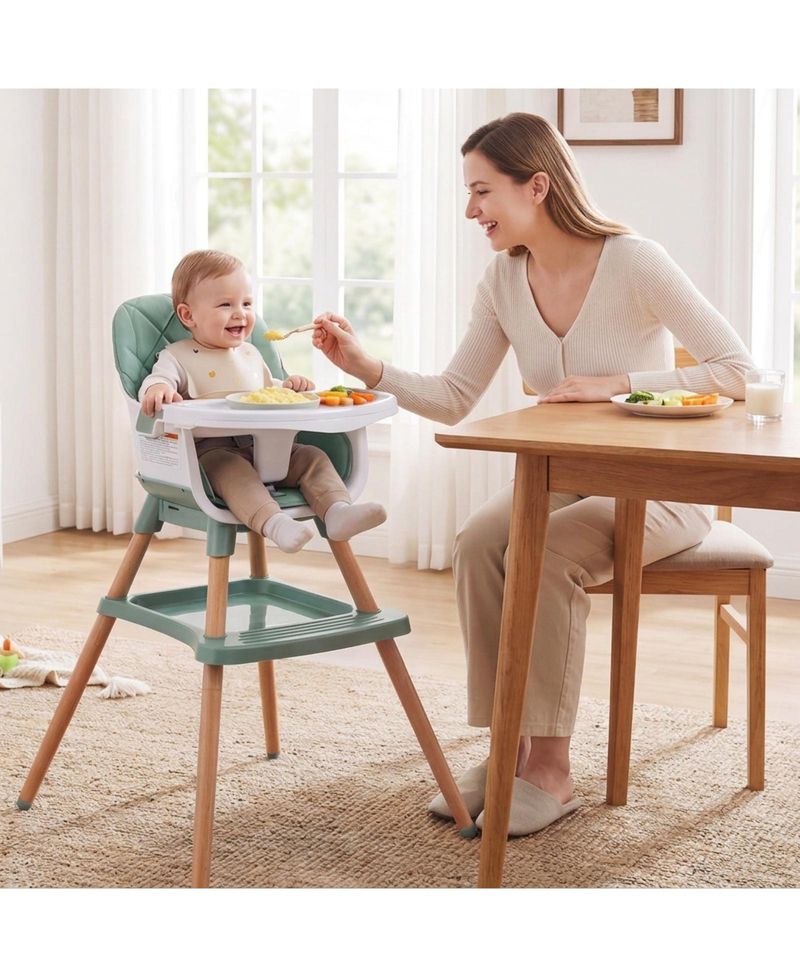 9-in-1 Convertible Baby High Chair with Adjustable Double Tray