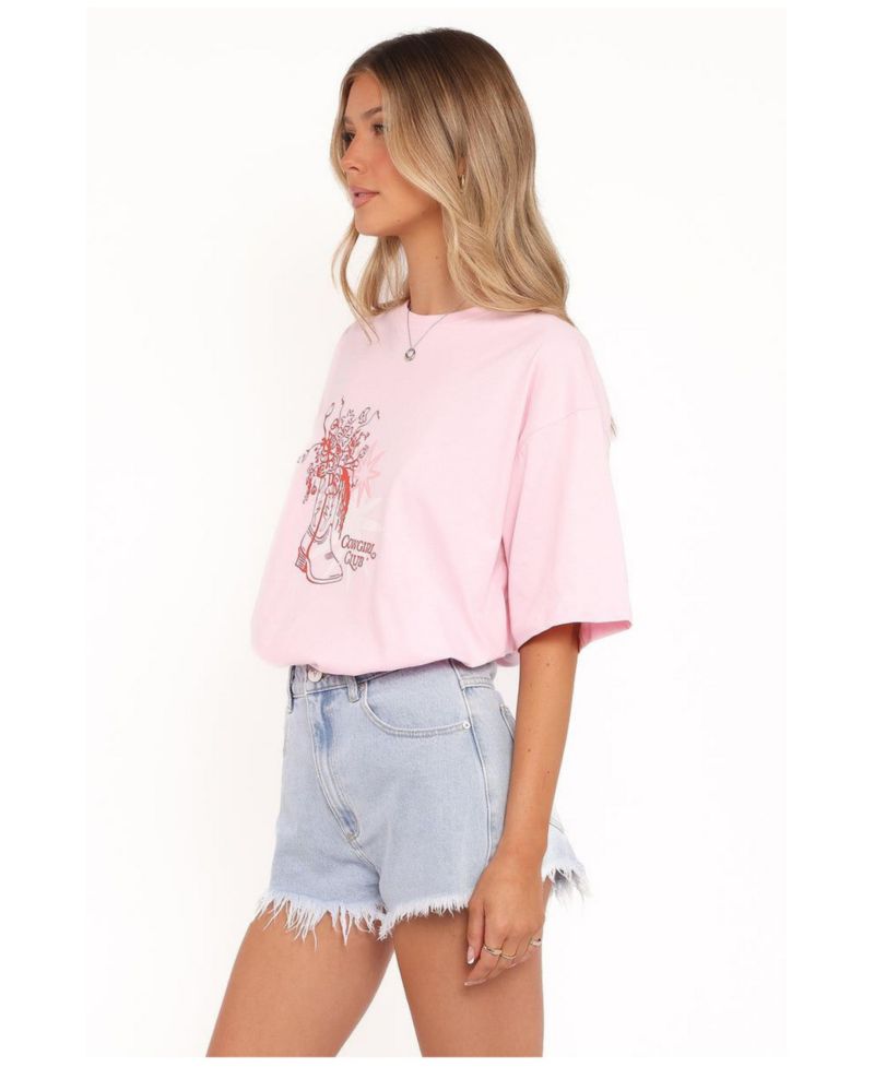 Women's Alanna Cowgirl Club Eyelet Graphic Crop Tee