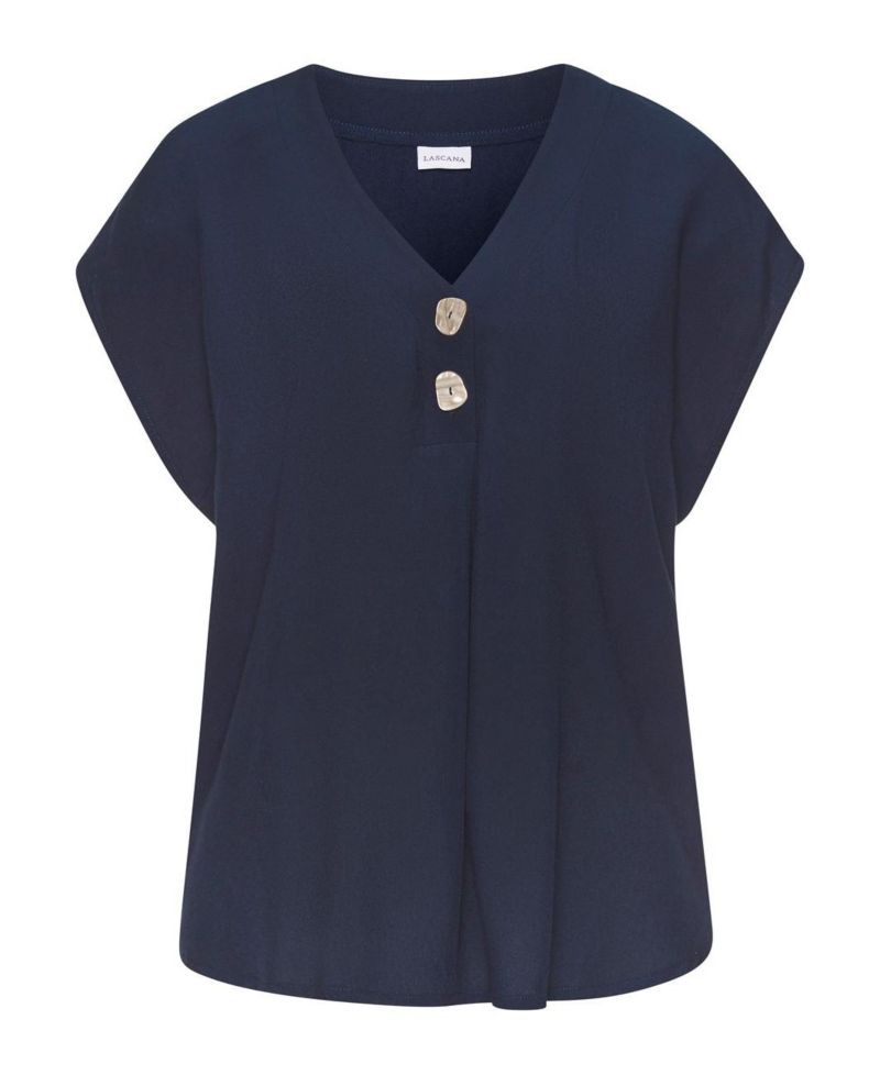 Women's Viscose Printed Button Detail Everyday Comfort Blouse