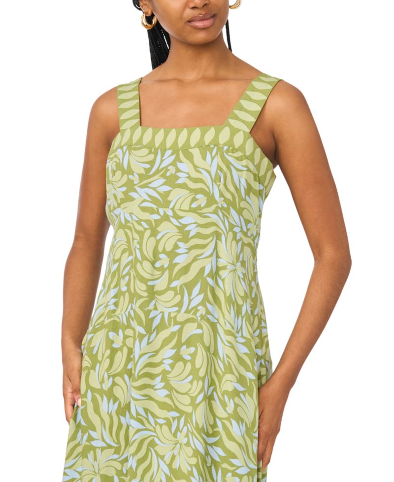 Women's Smocked Back Challis Maxi Dress