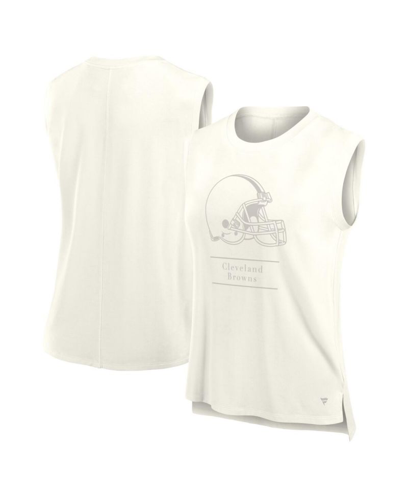 Women's Cream Cleveland Browns Studio Embrace Tank Top