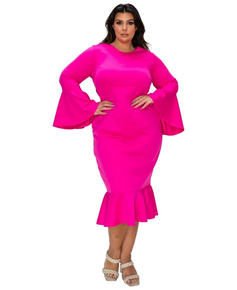 Plus Size Sabrina Mermaid Hem Dress