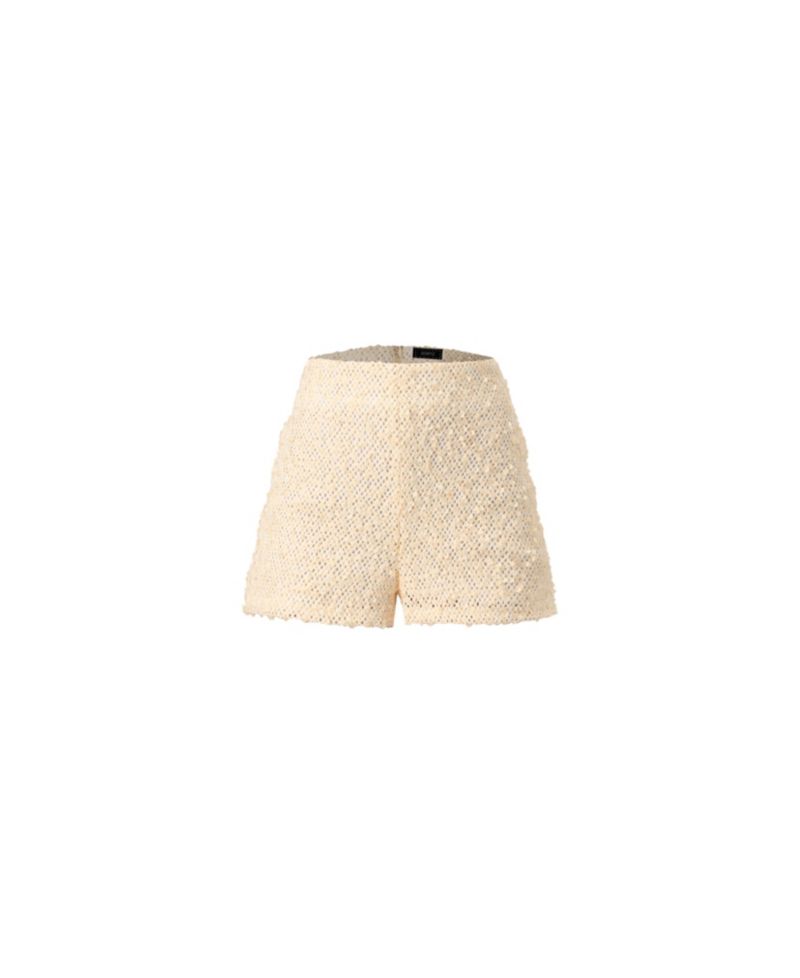Women's High-Waisted Sequined Lace Shorts