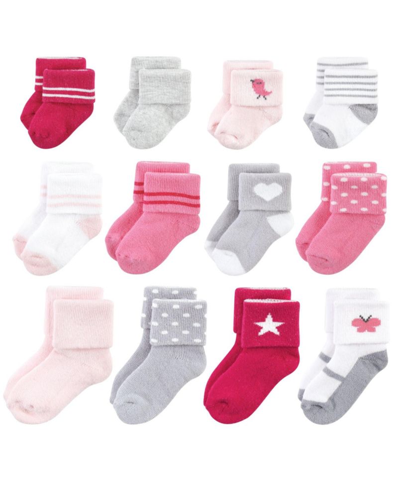 Baby Girls Hudson Grow With Me Socks 12pk