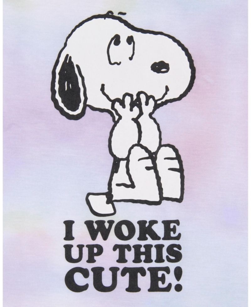 Girls' I Woke Up This Cute Snoopy Tie-Dye Kids Sleep Pajama Set