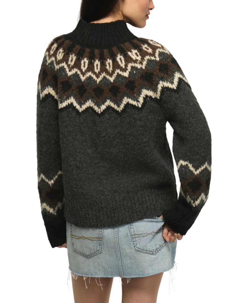 Women's Fair Isle Mock Neck Long-Sleeve Sweater