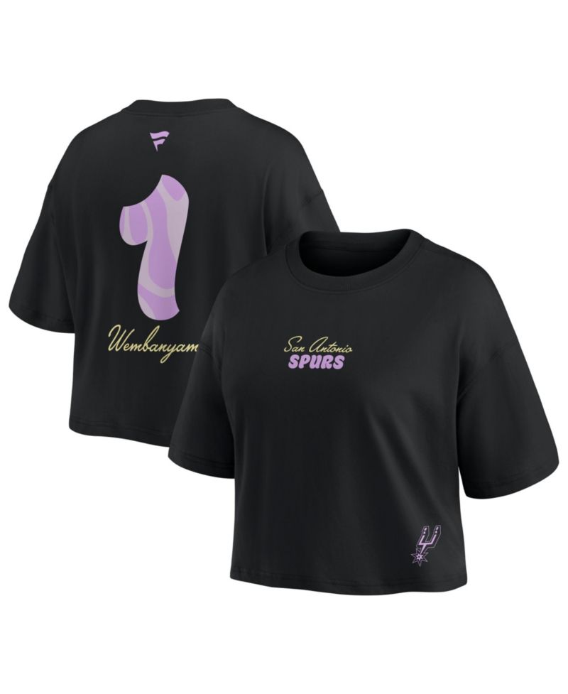 Women's Victor Wembanyama San Antonio Spurs Cropped Crewneck Top