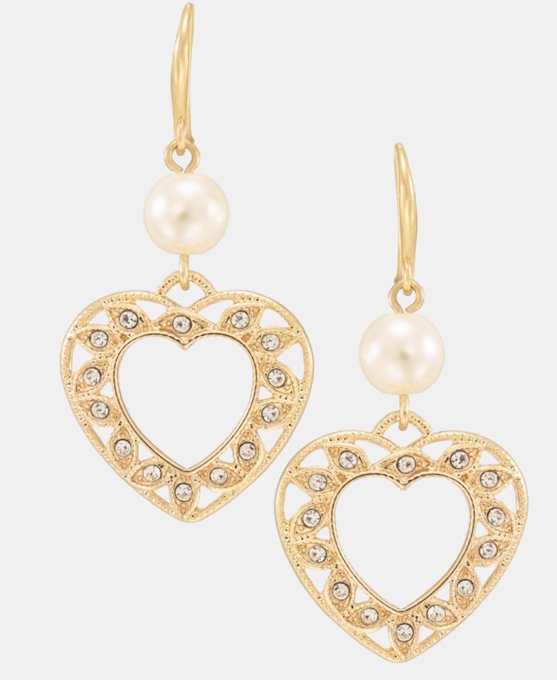 Crystal Heart Drop Earrings