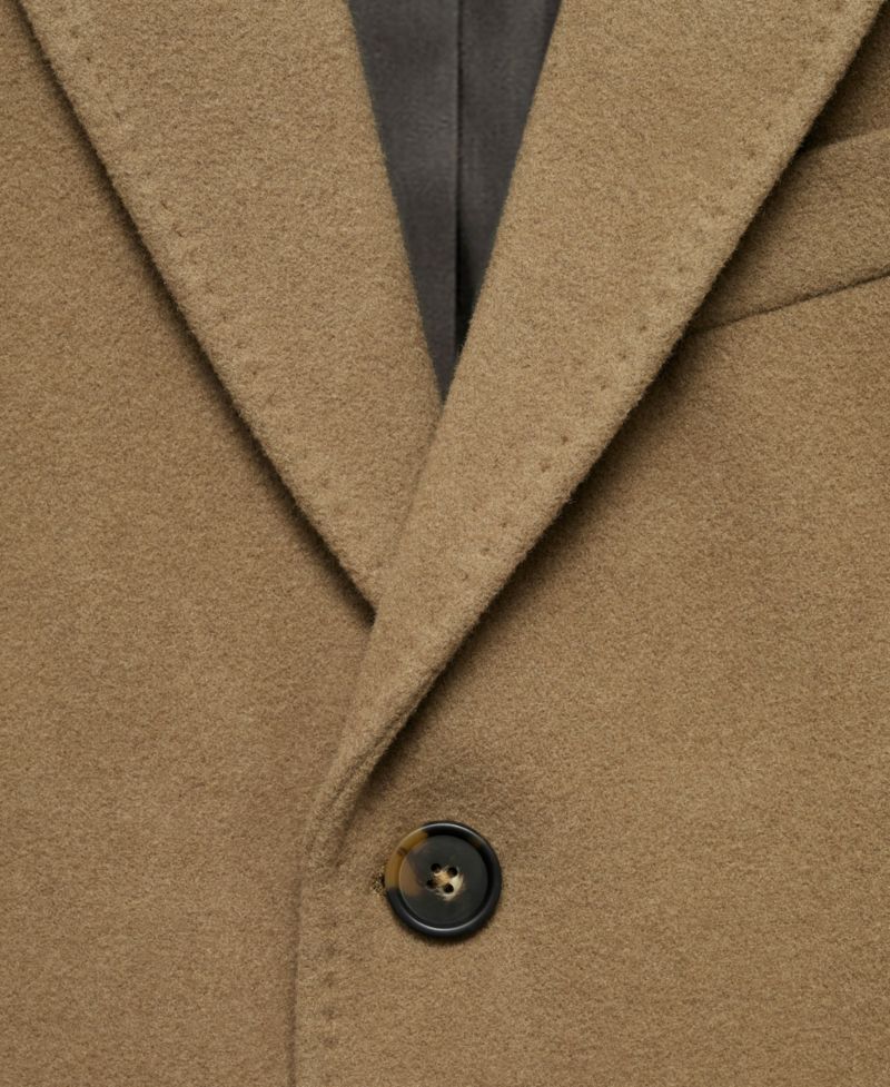 Men's Straight Fit Wool-Blend Overcoat