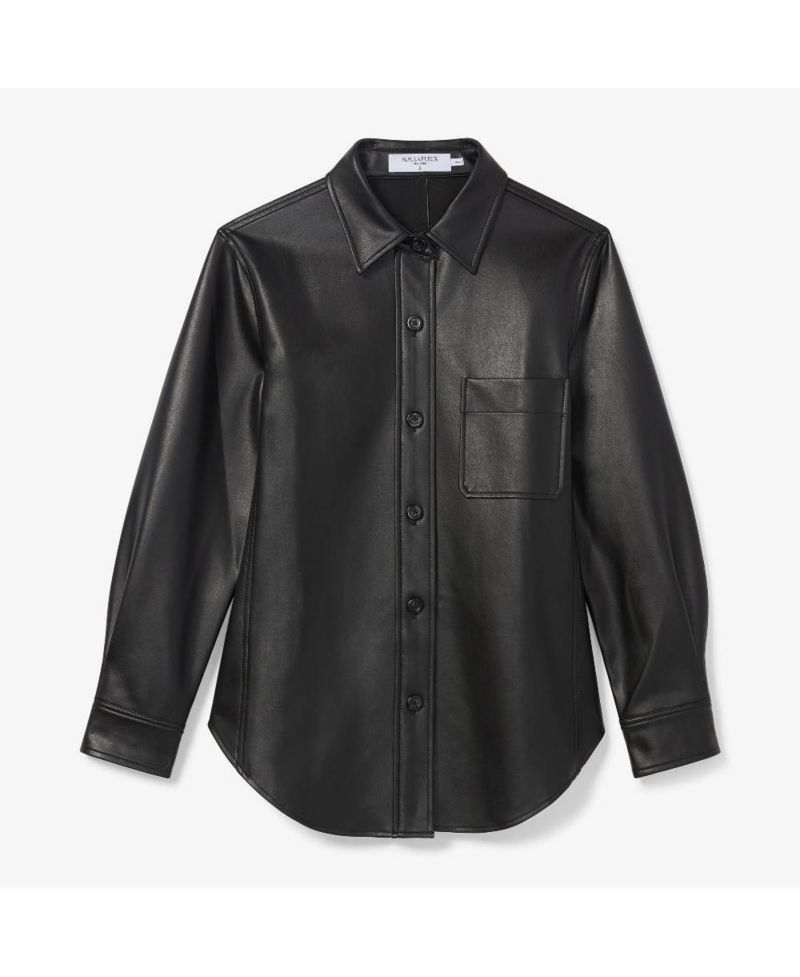 Women's Sierra Faux Leather Shacket with Relaxed Fit