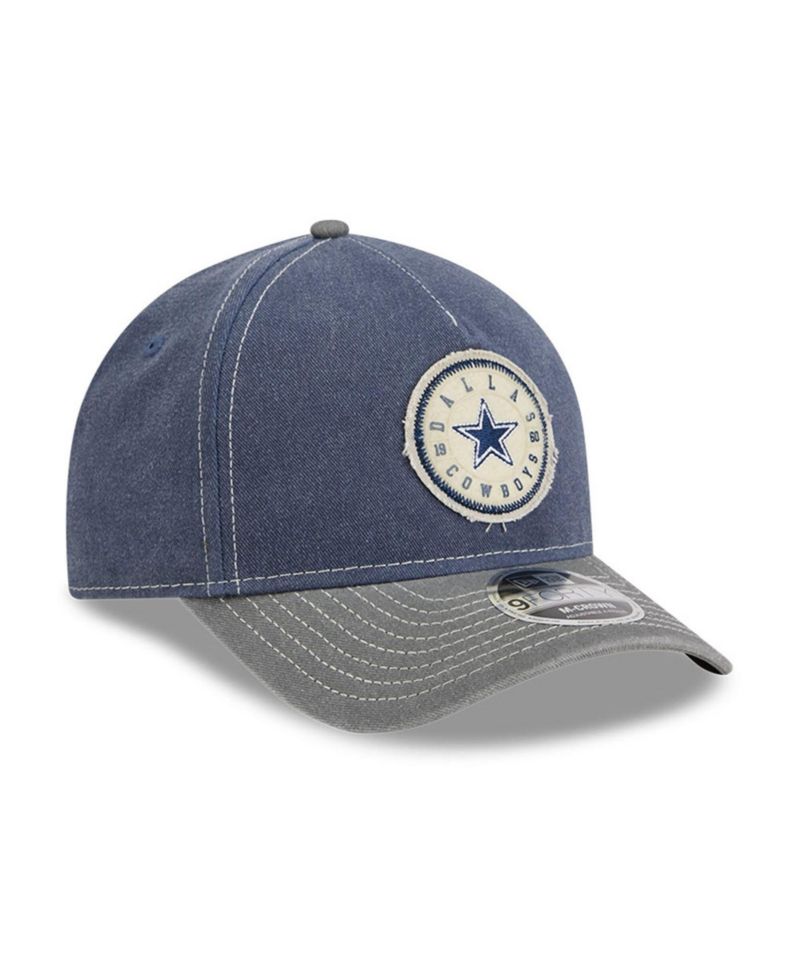 Men's Navy/Gray Dallas Cowboys 9FORTY Felt A-Frame Adjustable Hat