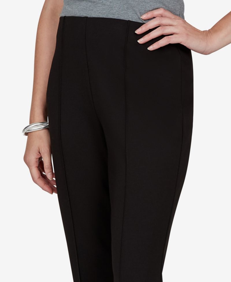 Petite Hollywood Pull-On Straight-Leg Mid-Rise Pants