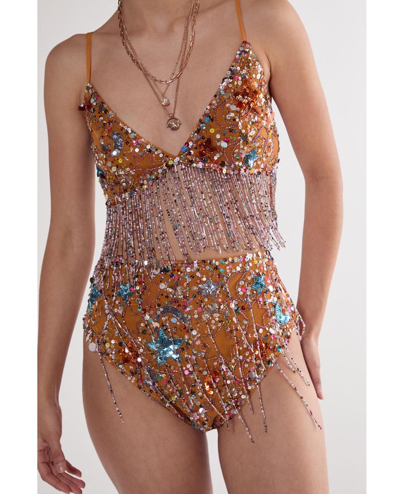 Women's Star Embellished Tassel Booty Shorts