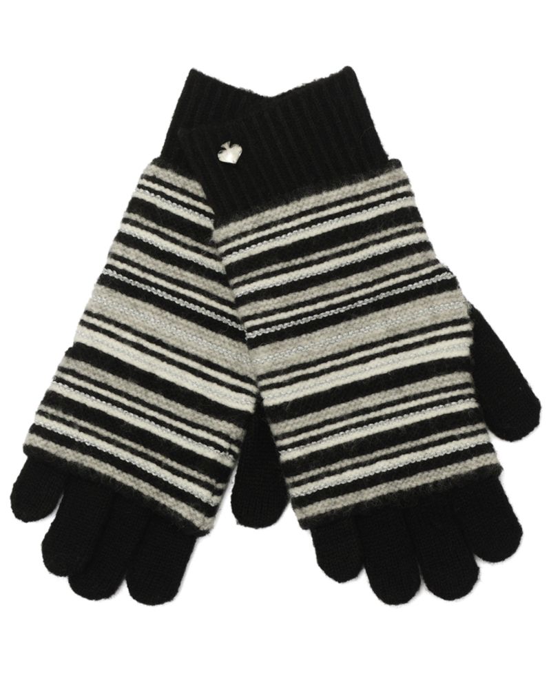 Women's Garter Stitch Stripe Gloves