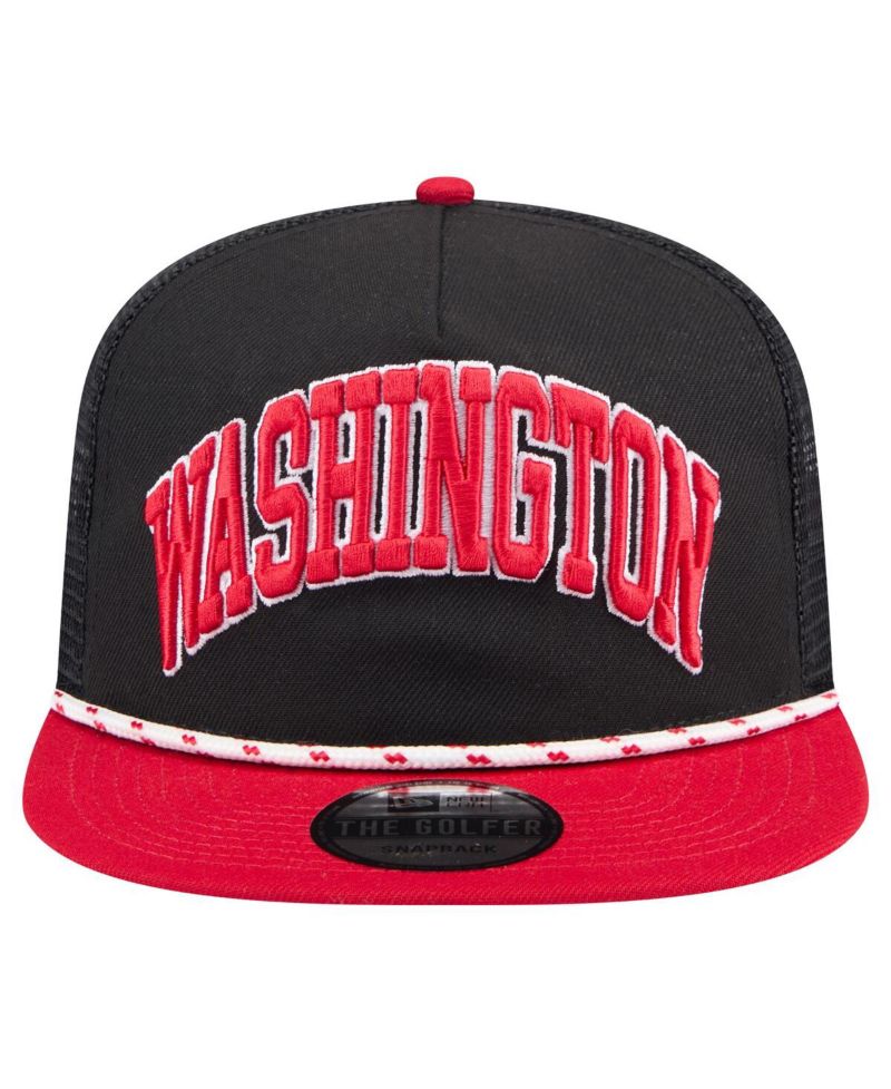 Men's Black Washington Nationals Throwback Meshback Golfer Hat