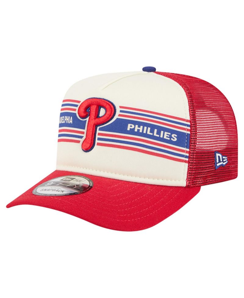 Men's Cream/Red Philadelphia Phillies Banner A-Frame 9FIFTY Trucker Snapback Hat