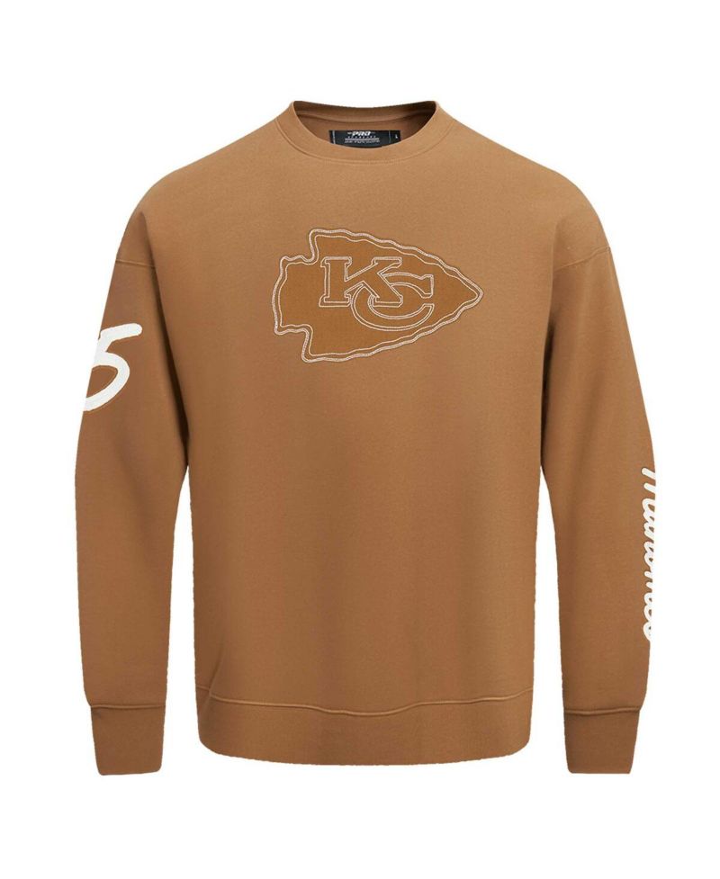 Men's Patrick Mahomes Brown Kansas City Chiefs Pullover Crewneck Sweatshirt