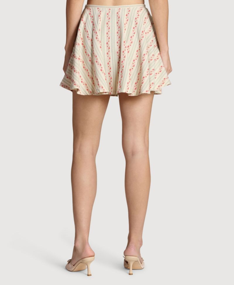 Women's Striped Low-Rise Mini Skirt