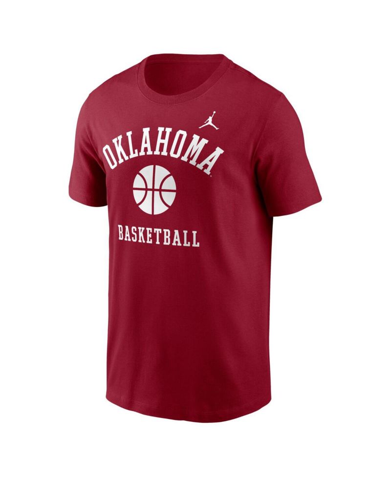 Men's Crimson Oklahoma Sooners Basketball Icon T-Shirt