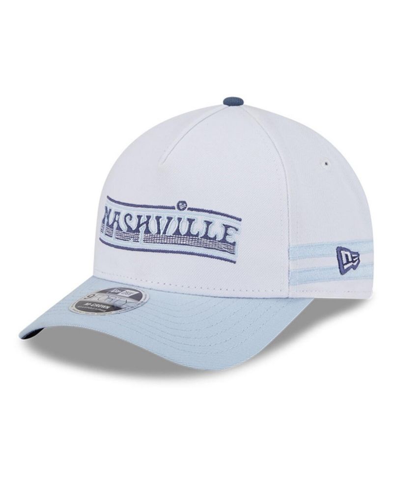 Men's White/Light Blue Nashville SC 2025 Jersey Hook 9FORTY M-Crown Adjustable Hat