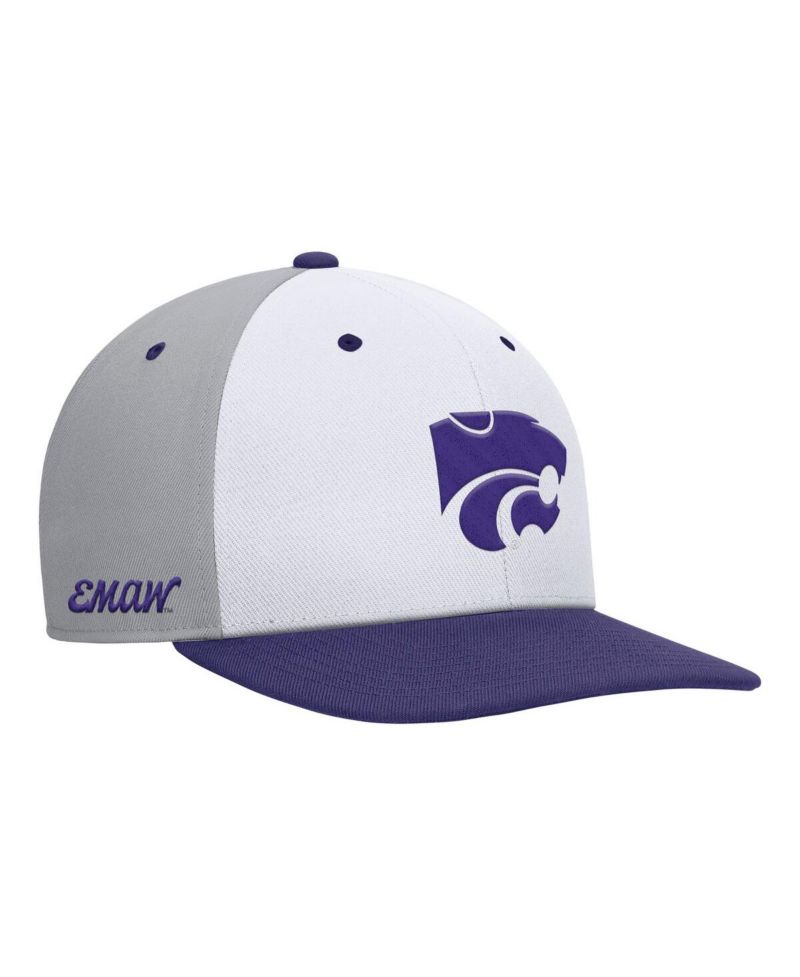 Men's White/Gray Kansas State Wildcats Pro Performance Snapback Hat