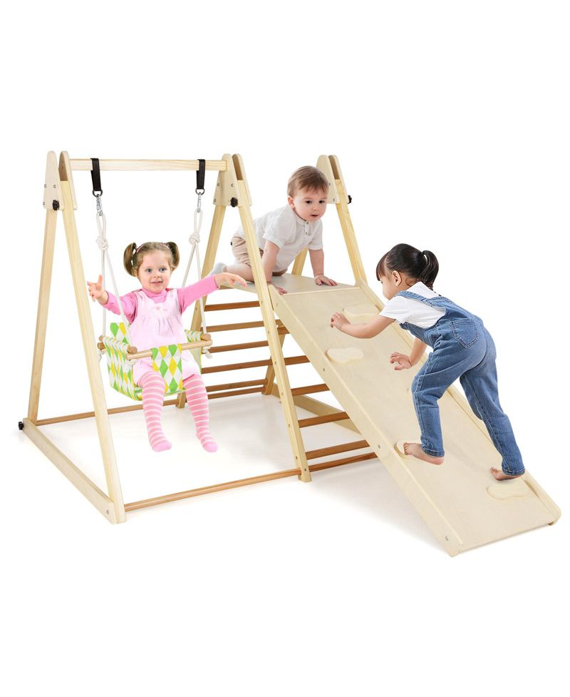 4-in-1 Indoor Jungle Gym with Baby Swing