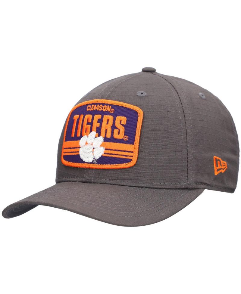 Men's Charcoal Clemson Tigers Team Elevated 9SEVENTY Stretch-Snap Adjustable Hat