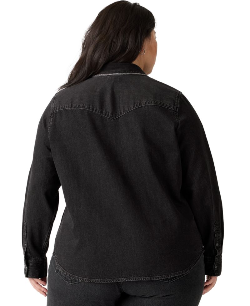 Plus Size Ultimate Western Denim Button-Up Shirt