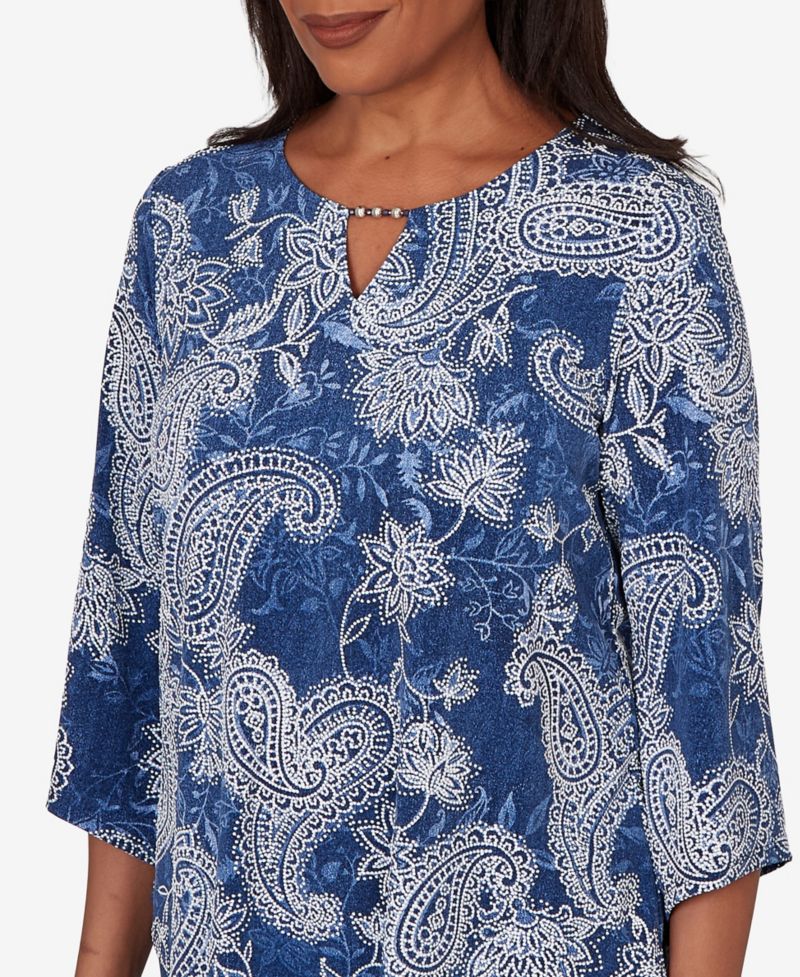 Petite Paisley Puff Printed Top