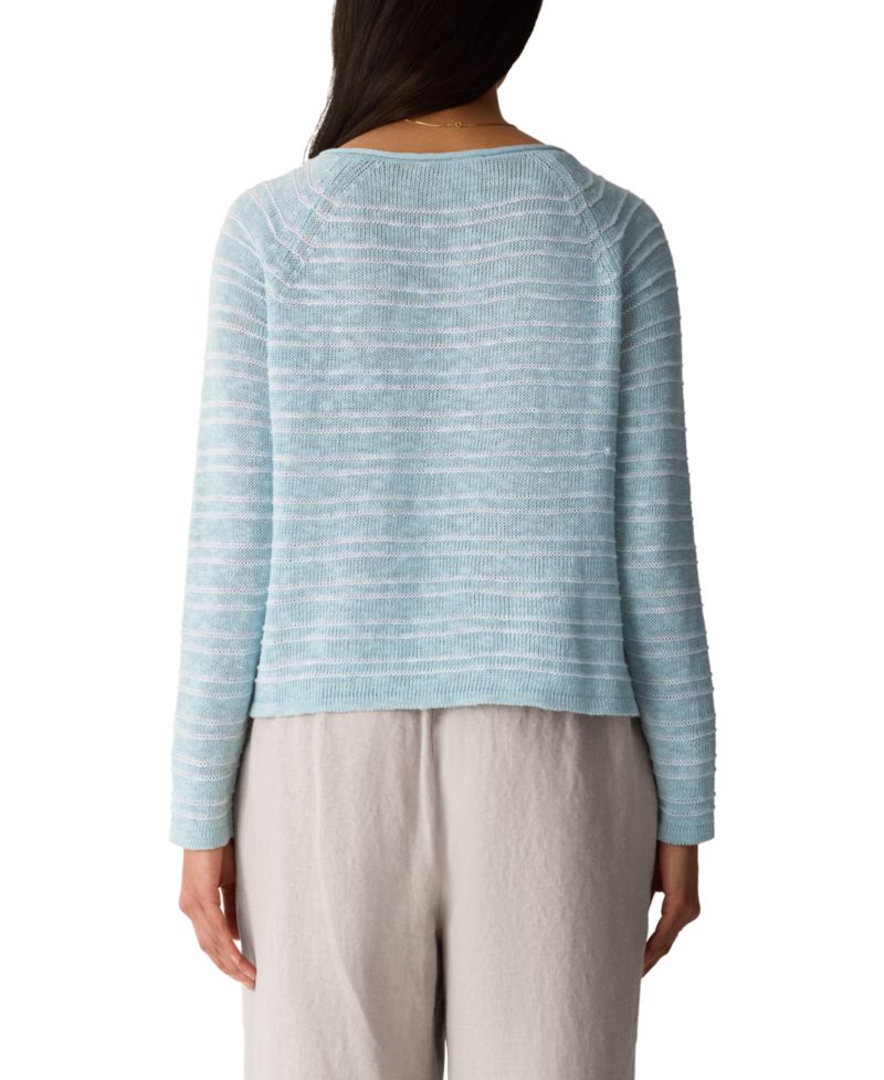 Women's Plus Size Bateau Neck Textured Sweater