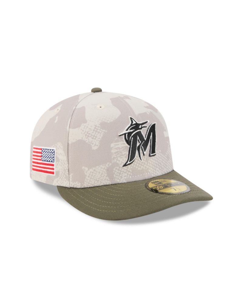 Men's Light Beige/Olive Miami Marlins 2025 Armed Forces Day 59FIFTY Fitted Hat